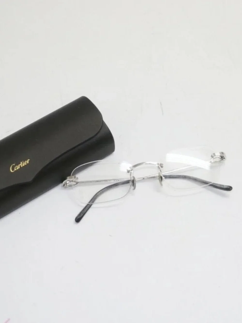 Cartier Vintage Rimless C Decor Silver Sunglasses - 140 53-20 / 5154860